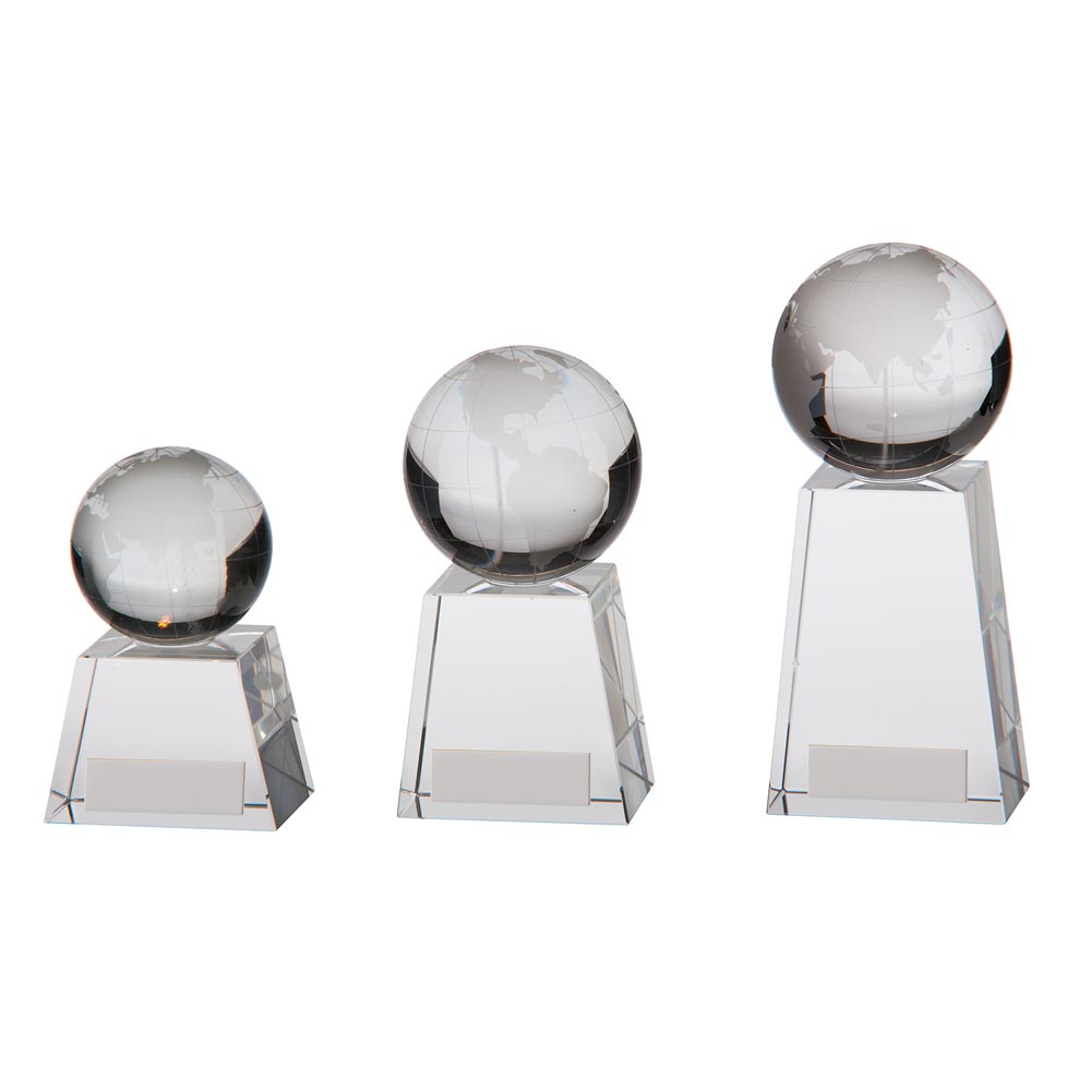 Voyager Globe Crystal Award - Trophies - Prudhoe Rosettes