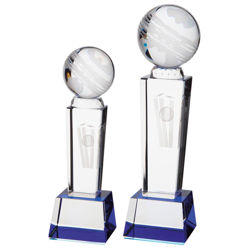 Tribute Cricket Crystal Award - Trophies - Prudhoe Rosettes