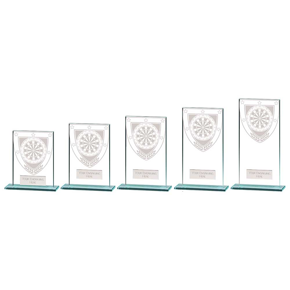 Millennium Darts Jade Glass Award - Trophies - Prudhoe Rosettes