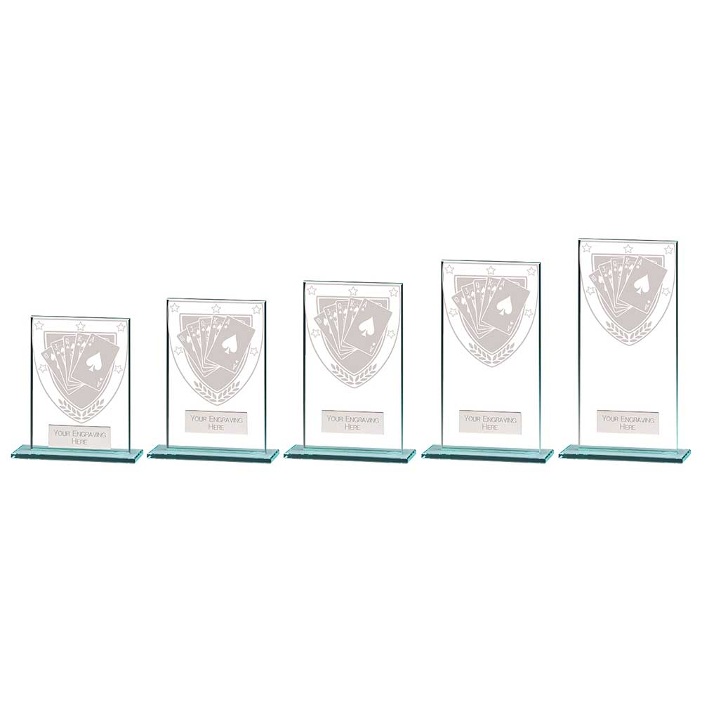 Millennium Poker Jade Glass Award - Trophies - Prudhoe Rosettes