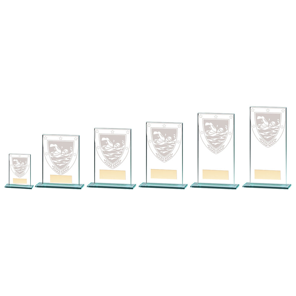 Millennium Swimming Jade Glass Award - Trophies - Prudhoe Rosettes
