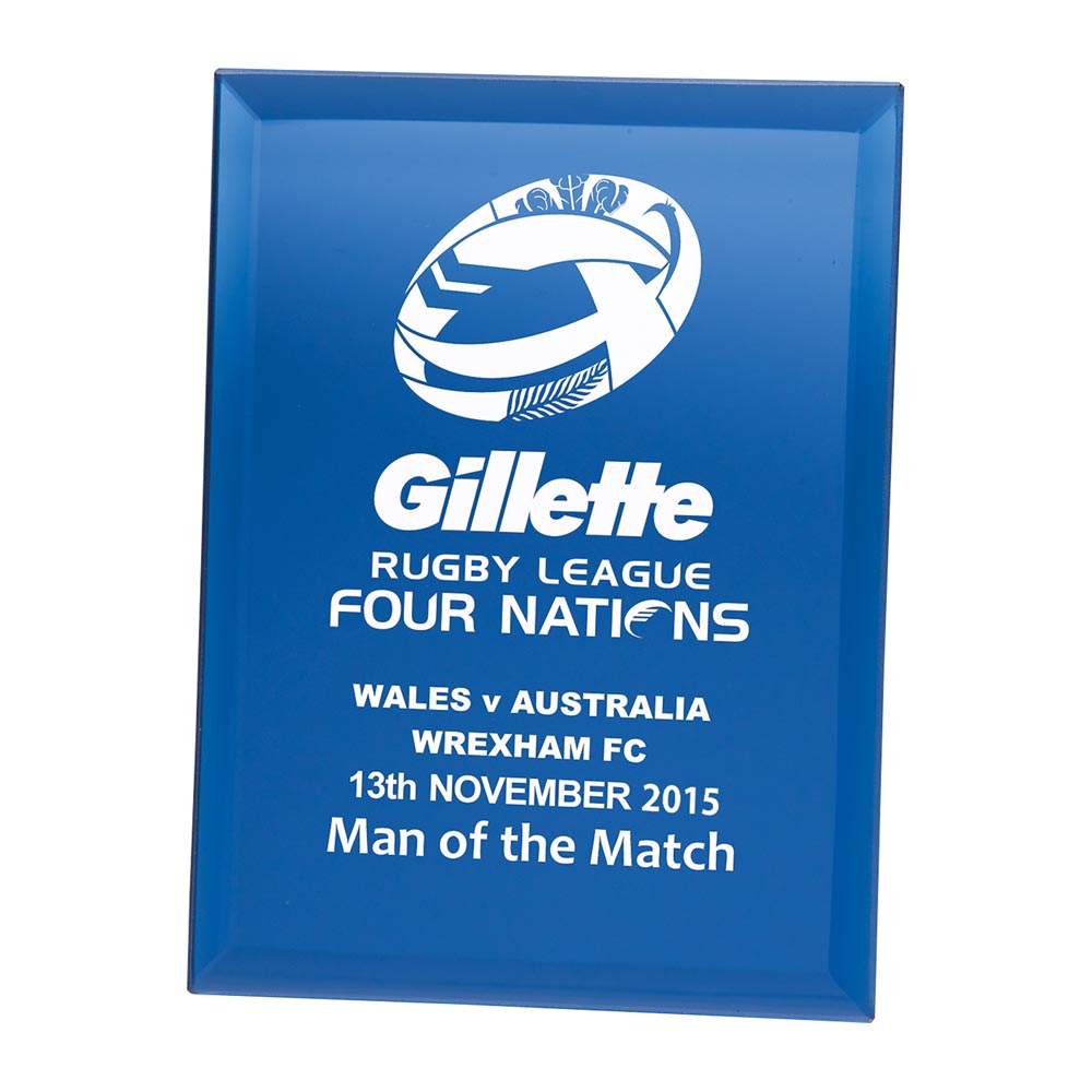 Azzuri Blue Mirrored Plaque - Trophies - Prudhoe Rosettes