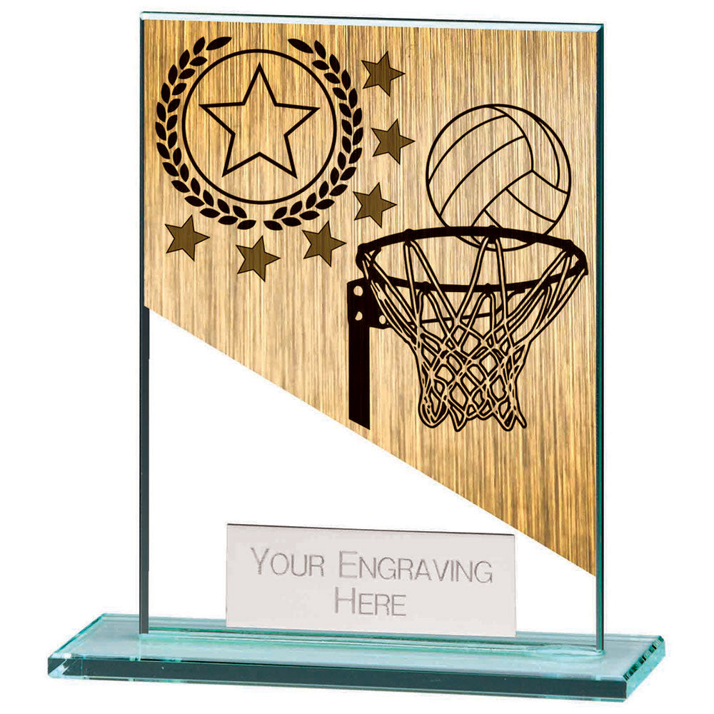 Mustang Netball Jade Glass Award