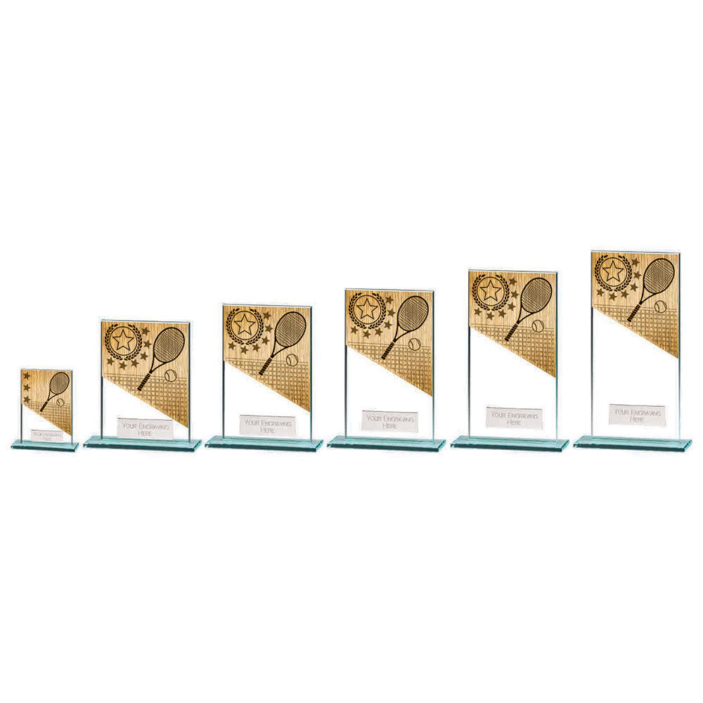 Mustang Tennis Jade Glass Award - Trophies - Prudhoe Rosettes