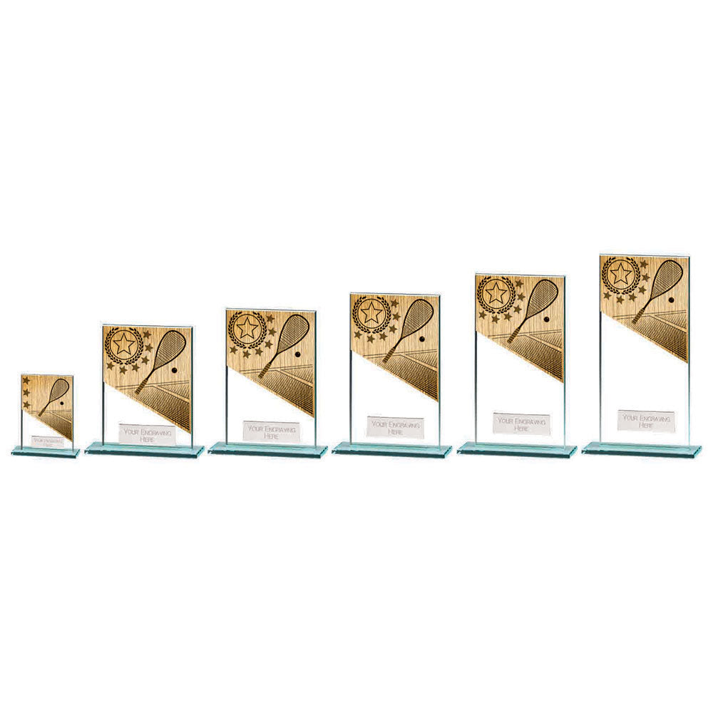 Mustang Squash Jade Glass Award - Trophies - Prudhoe Rosettes