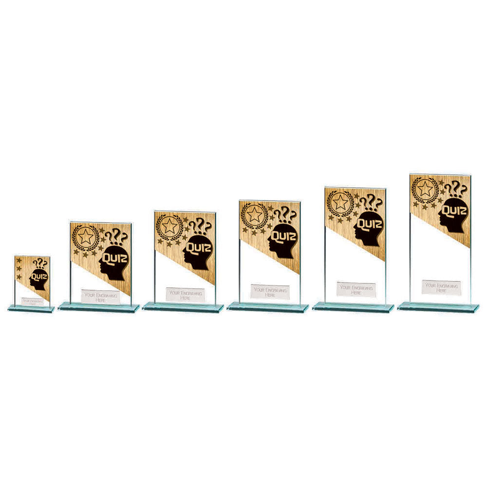 Mustang Quiz Jade Glass Award - Trophies - Prudhoe Rosettes