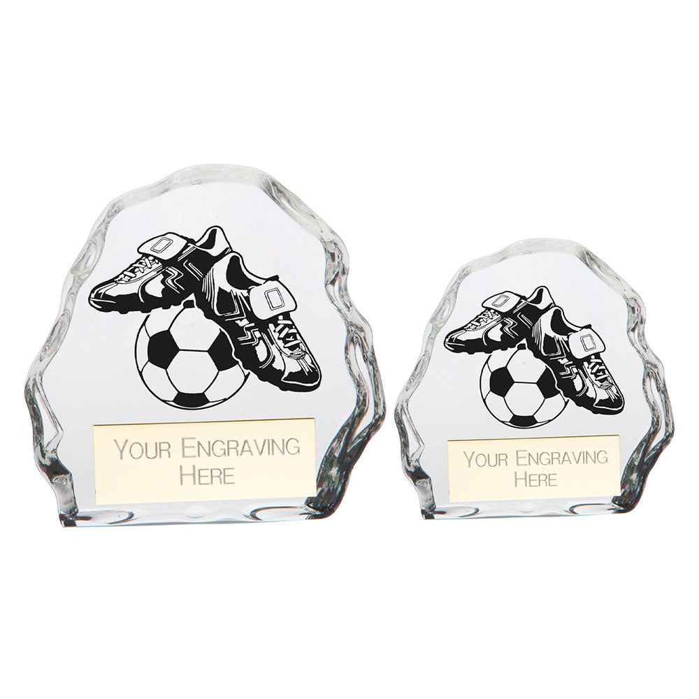 Mystique Football Glass Award - Trophies - Prudhoe Rosettes