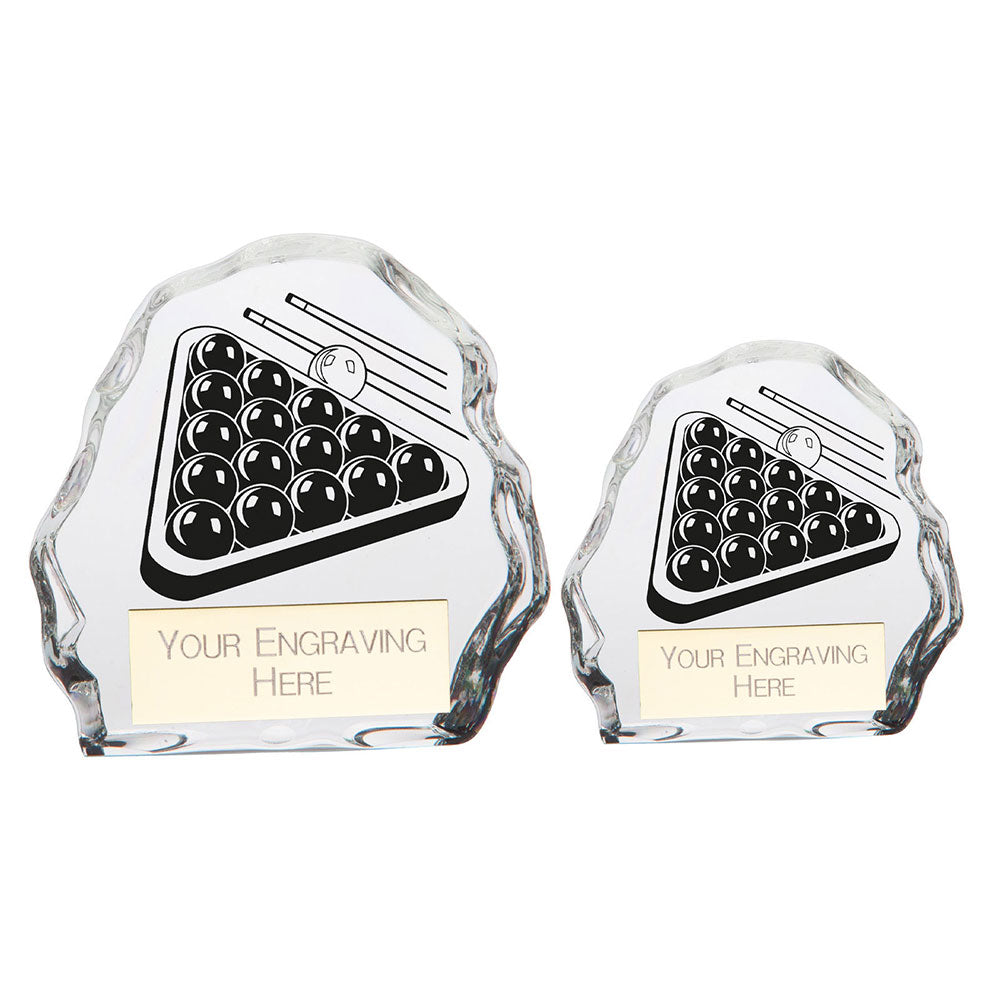 Mystique Snooker Glass Award - Trophies - Prudhoe Rosettes