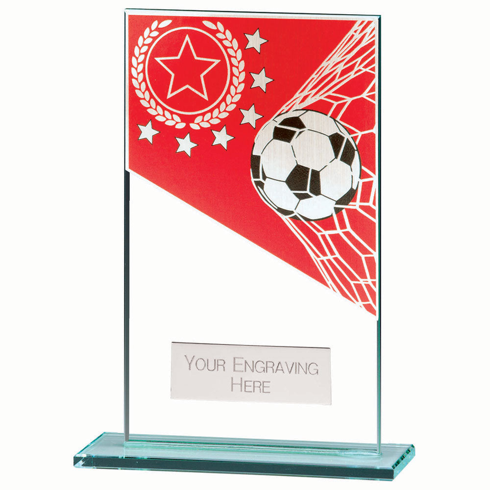 Mustang Football Red Jade Glass Award