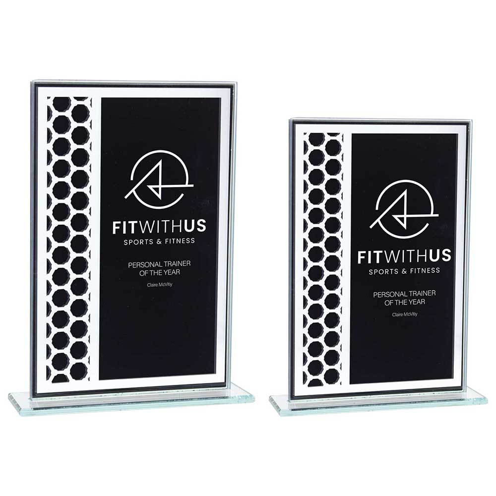 Titanium Mirrored Glass Award Black - Trophies - Prudhoe Rosettes
