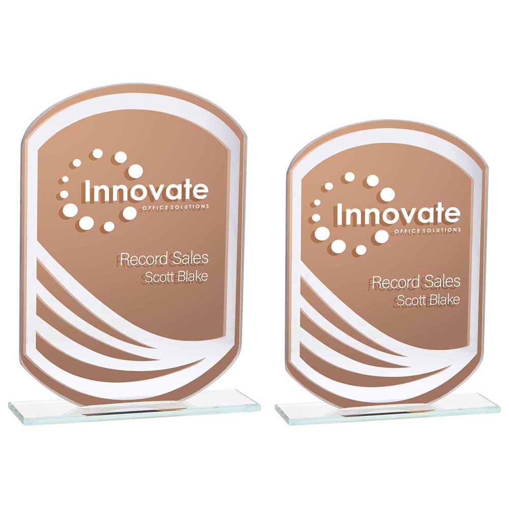 Argon Mirrored Glass Award Bronze - Trophies - Prudhoe Rosettes