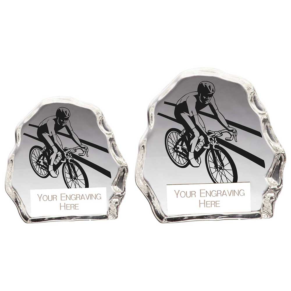 Mystique Cycling Glass Award - Trophies - Prudhoe Rosettes