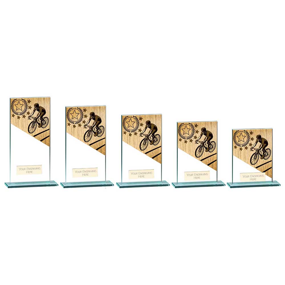 Mustang Cycling Jade Glass Award - Trophies - Prudhoe Rosettes