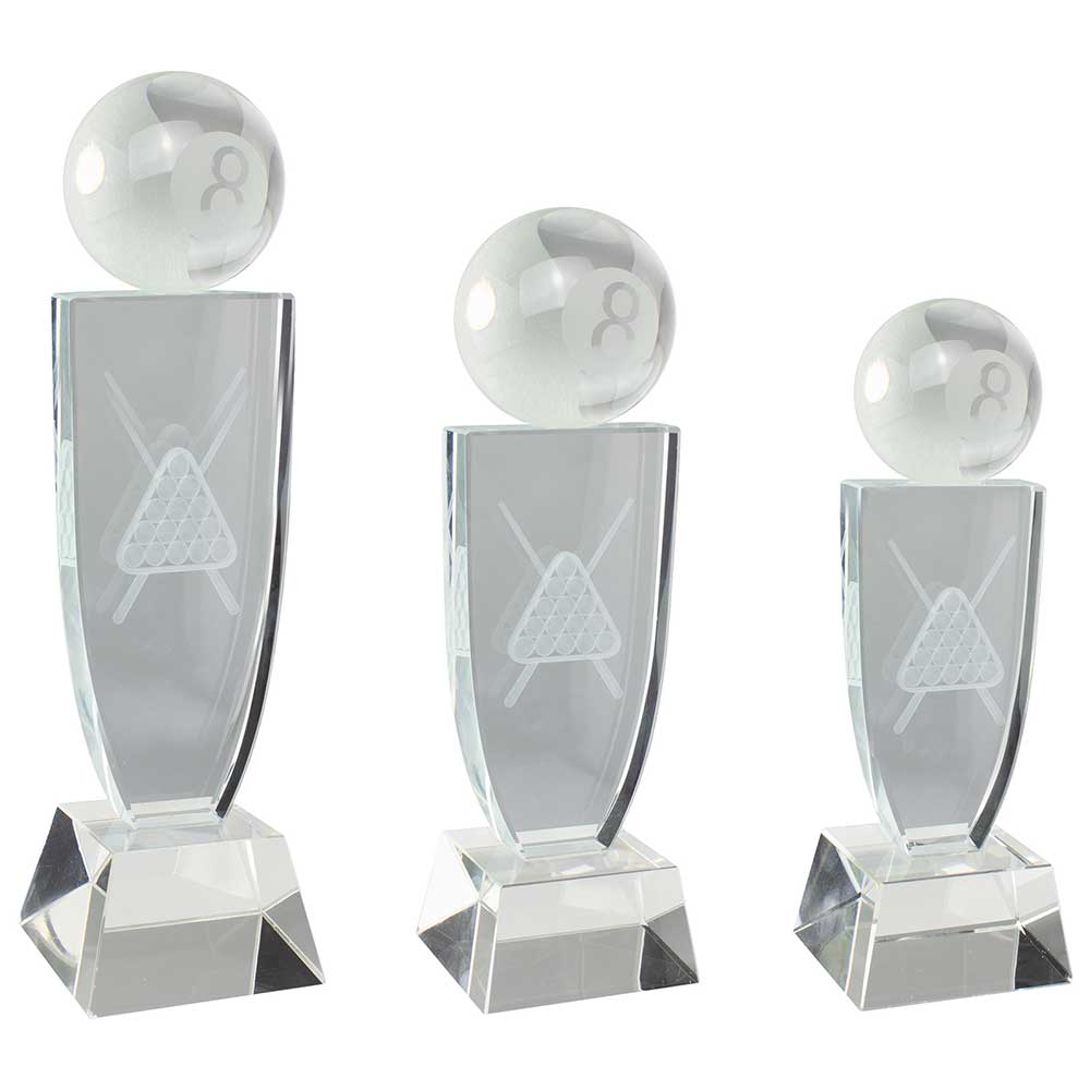 Reflex Pool Crystal Award - Trophies - Prudhoe Rosettes