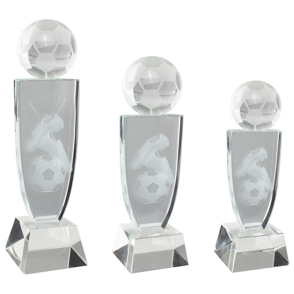 Reflex Football Crystal Award - Trophies - Prudhoe Rosettes