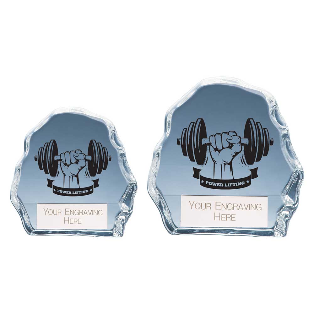 Mystique Weightlifting Glass Award - Trophies - Prudhoe Rosettes