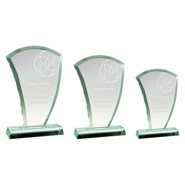 The Wave Jade Glass Award - Trophies - Prudhoe Rosettes