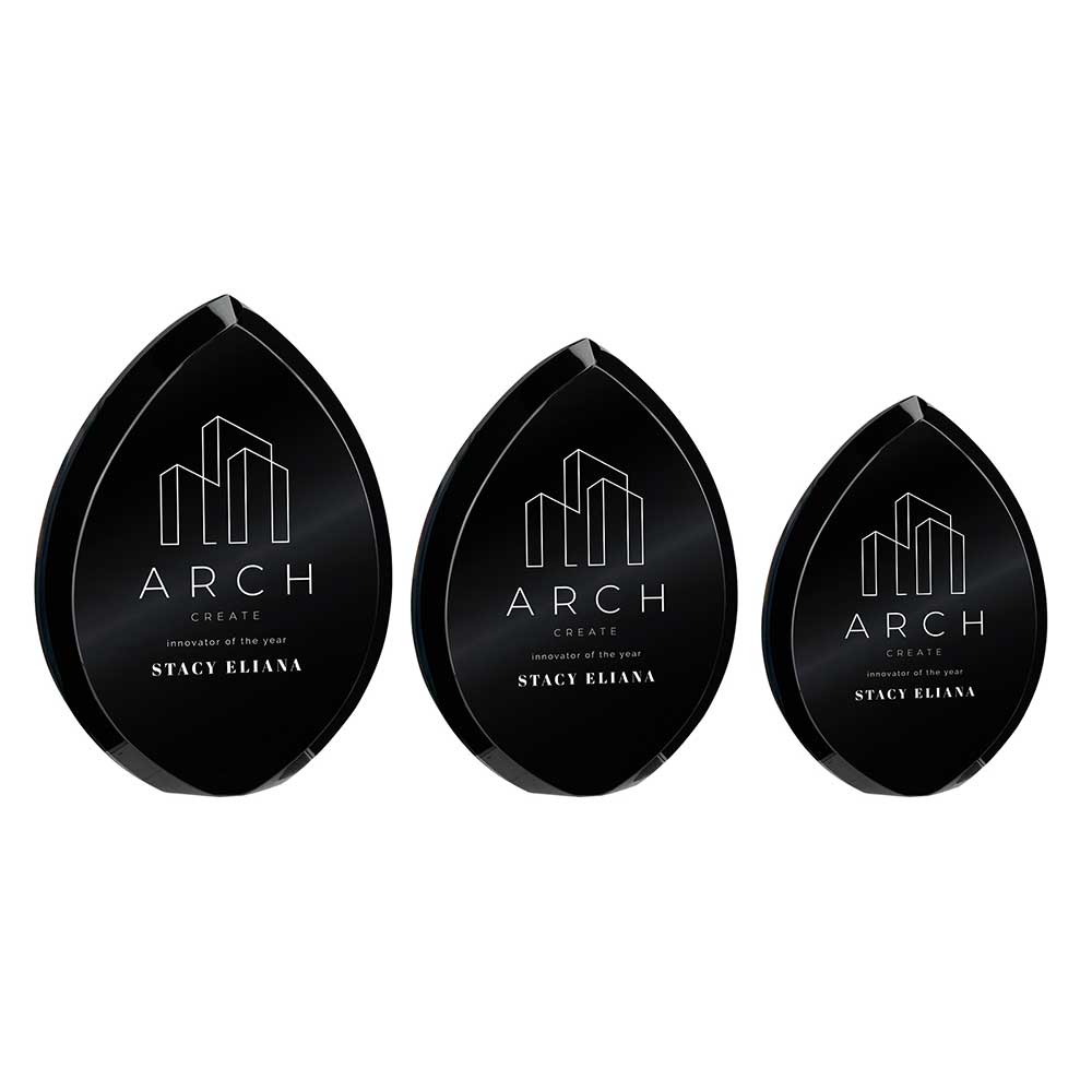 Supremacy Crystal Award Carbon Black - Trophies - Prudhoe Rosettes