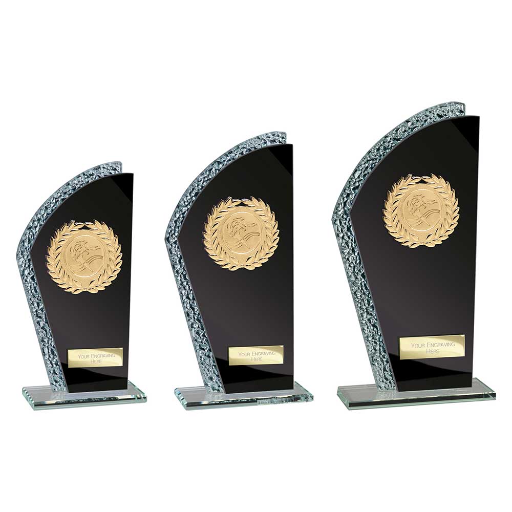 Hawk Multisport Glass Black & Silver - Trophies - Prudhoe Rosettes