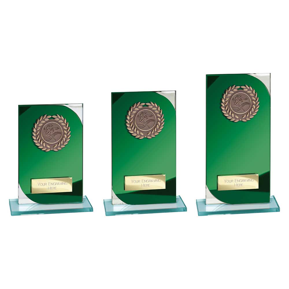 Seismic Multisport Glass Green & Silver - Trophies - Prudhoe Rosettes