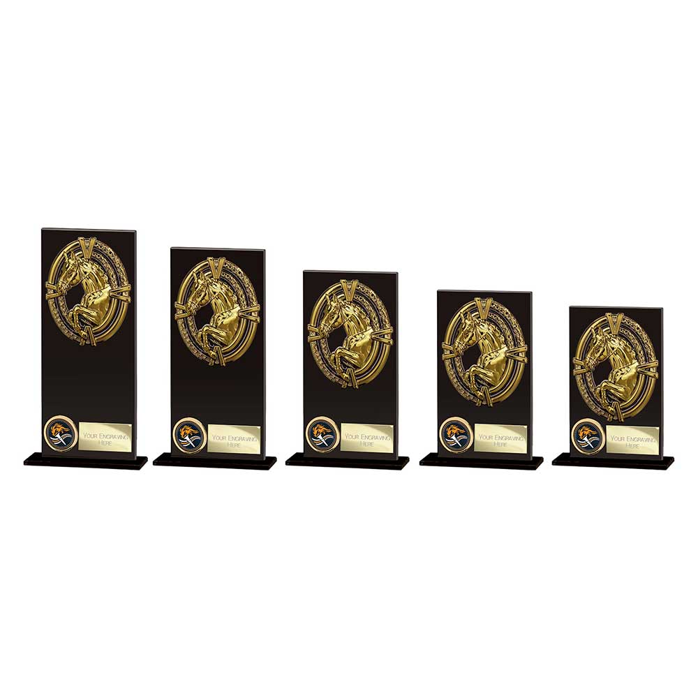 Maverick Hero Equestrian Glass Award Jet Black