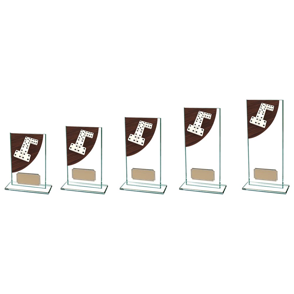 Colour Curve Dominoes Jade Glass Award - Trophies - Prudhoe Rosettes