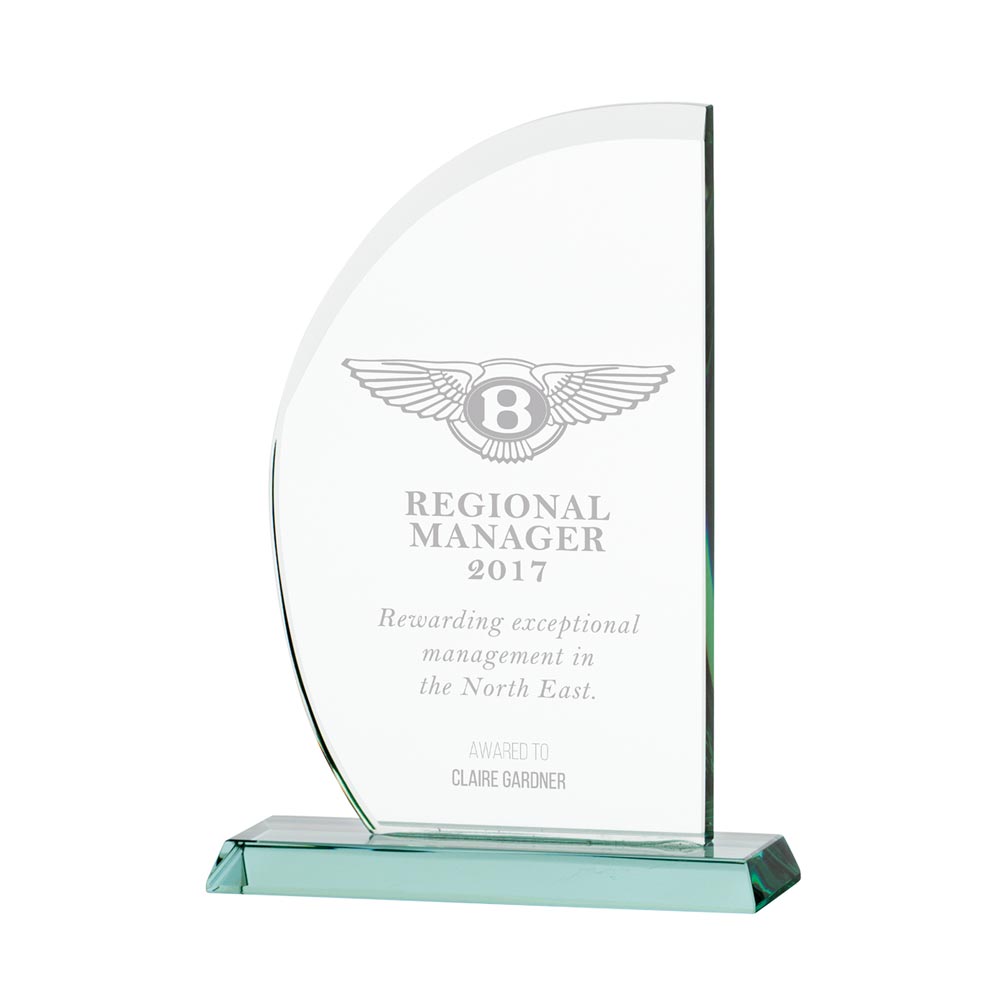Jade Impulse Wave Glass Award