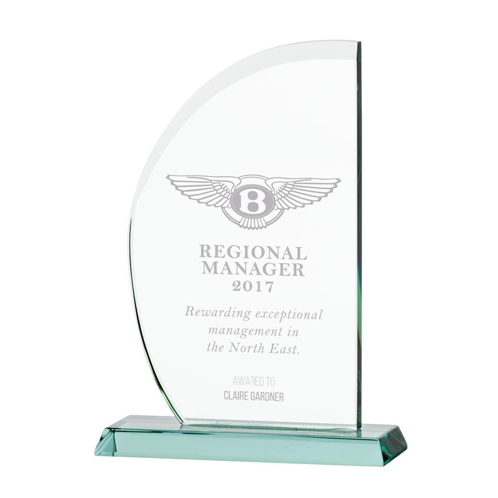 Jade Impulse Wave Glass Award