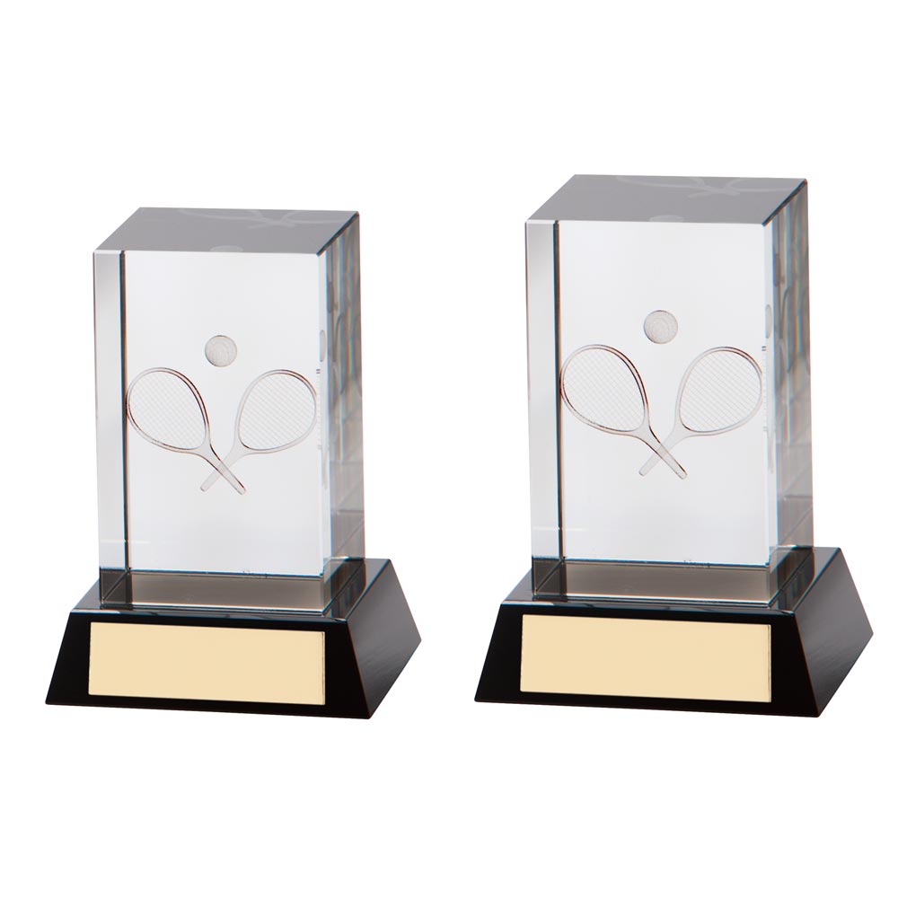 Conquest Tennis 3D Crystal Award - Trophies - Prudhoe Rosettes