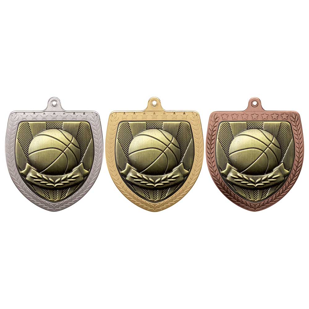 Cobra Basketball Shield Medal - Trophies - Prudhoe Rosettes