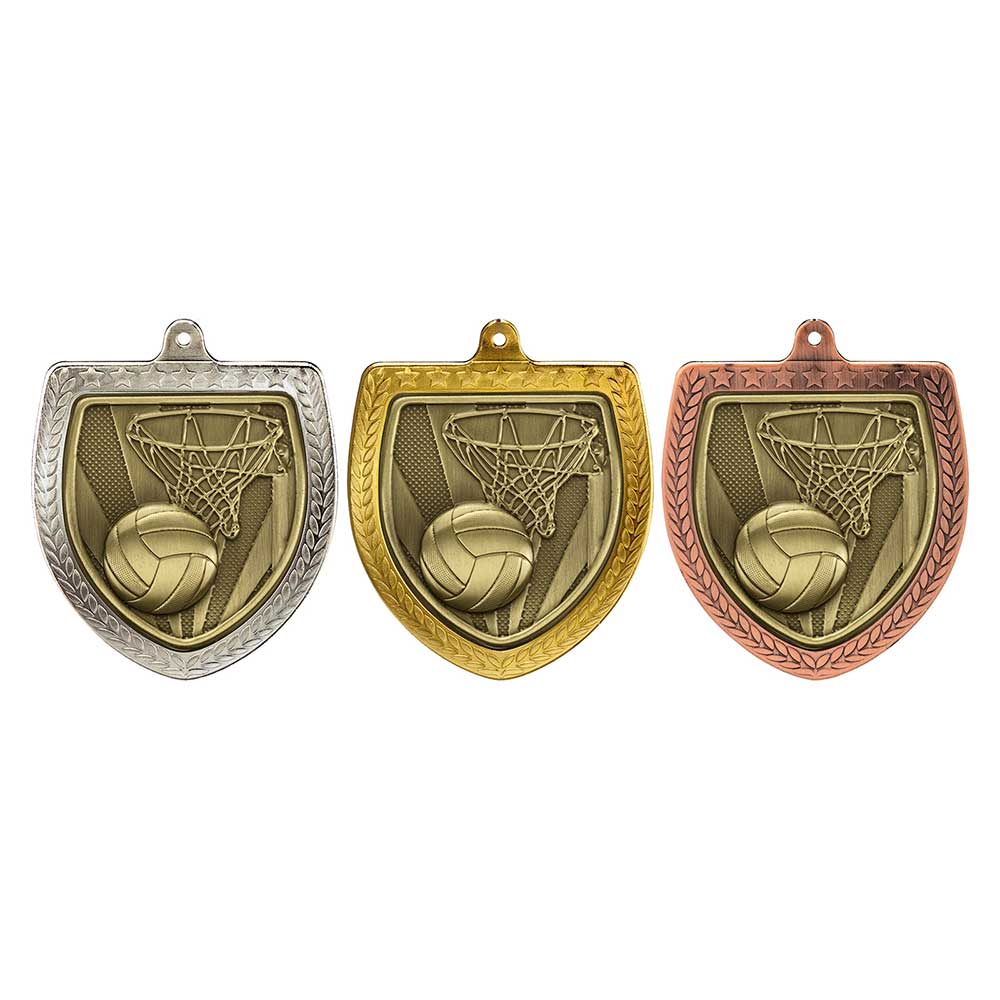 Cobra Netball Shield Medal - Medals - Prudhoe Rosettes