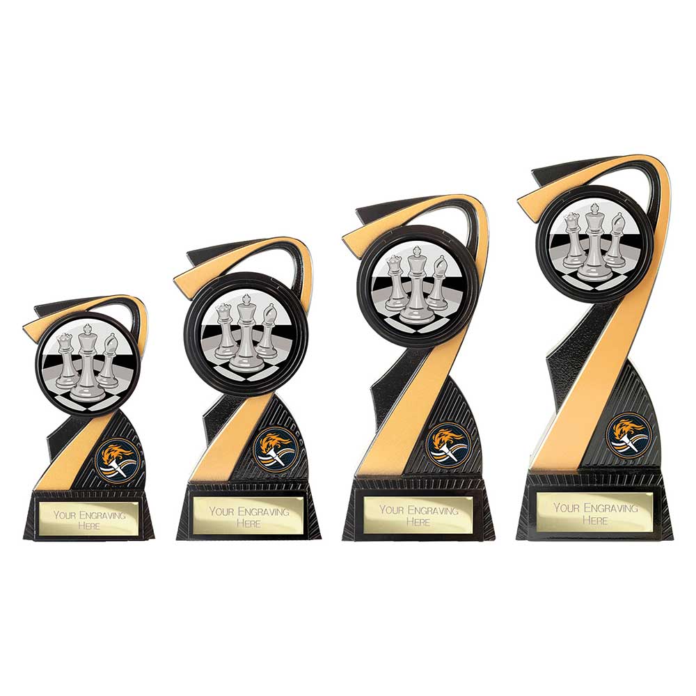 Mania Tower Chess Award Carbon Black & Gold