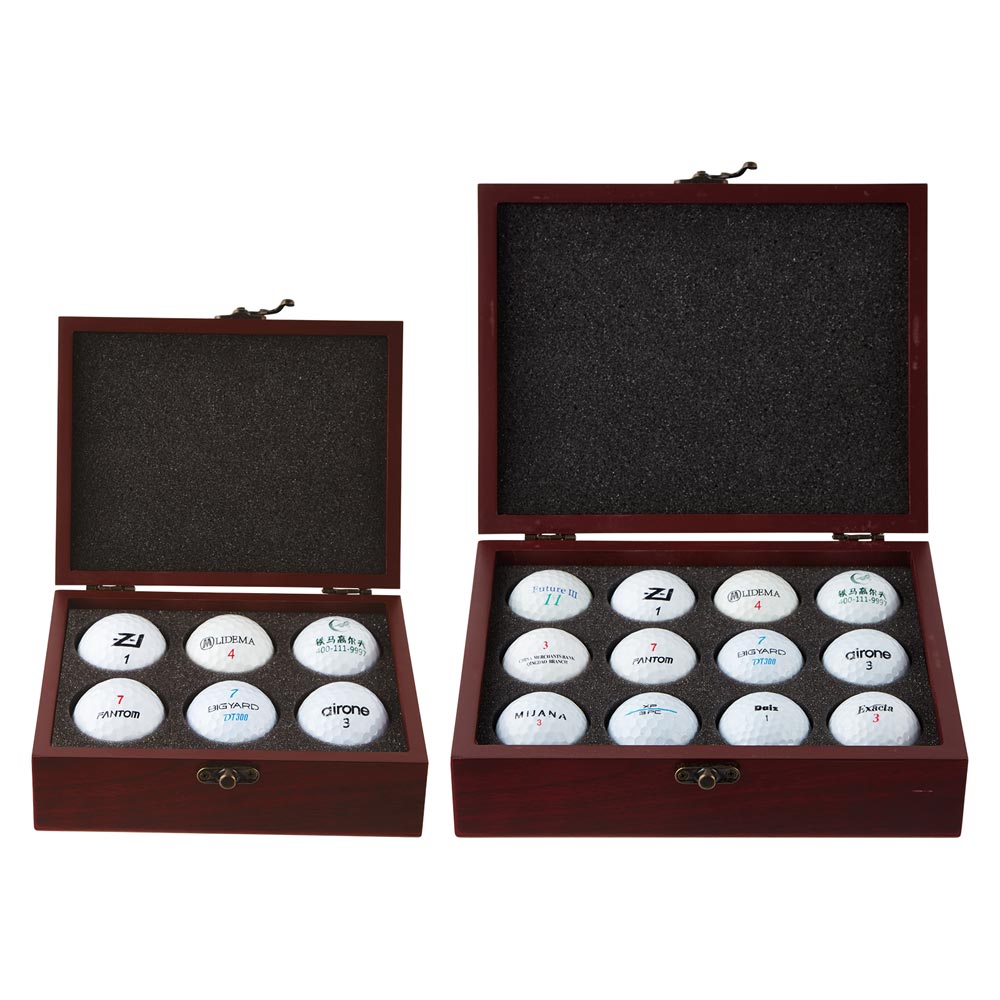 Ace 6 Golf Ball Mahogany Case - Trophies - Prudhoe Rosettes