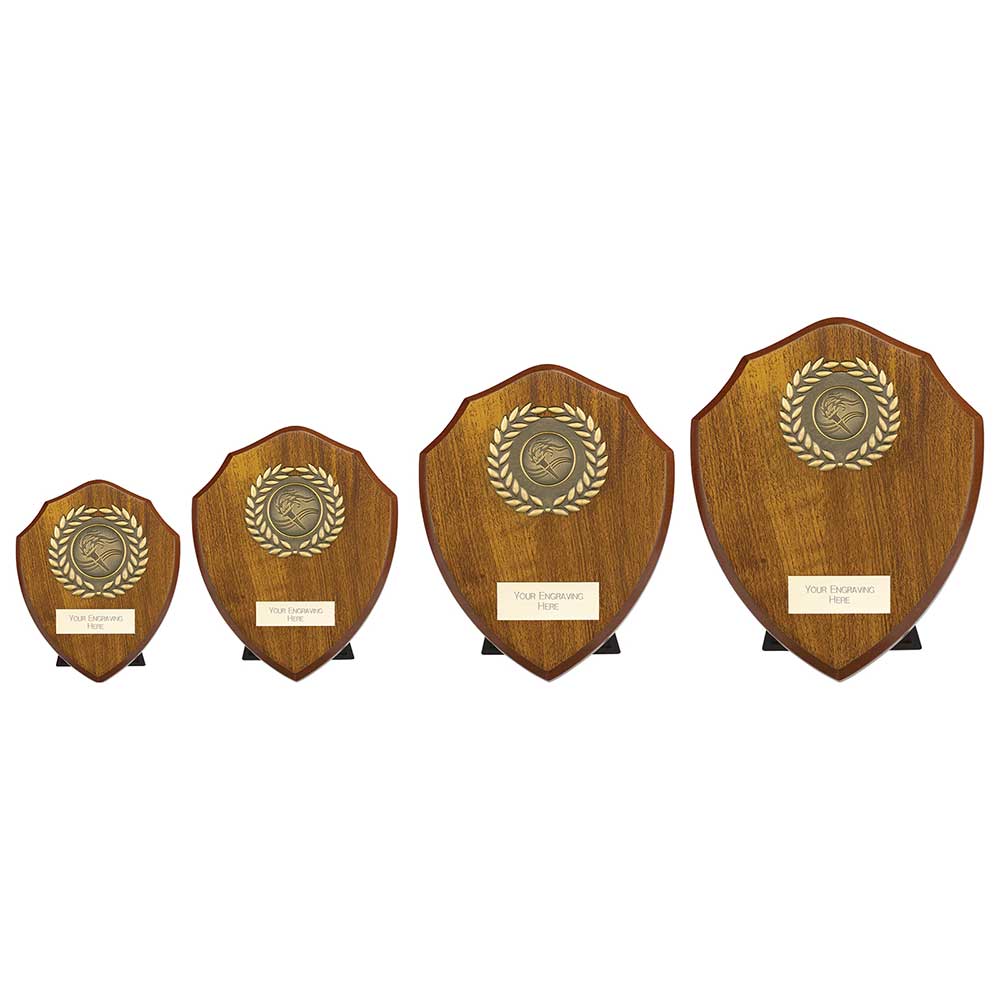 Reward Wreath Shield Walnut - Trophies - Prudhoe Rosettes