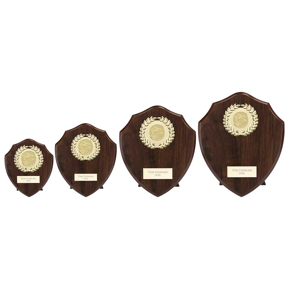 Reward Wreath Shield Mahogany - Trophies - Prudhoe Rosettes