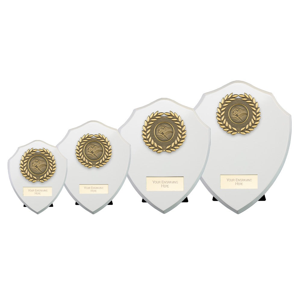 Reward Wreath Shield Arctic White - Trophies - Prudhoe Rosettes