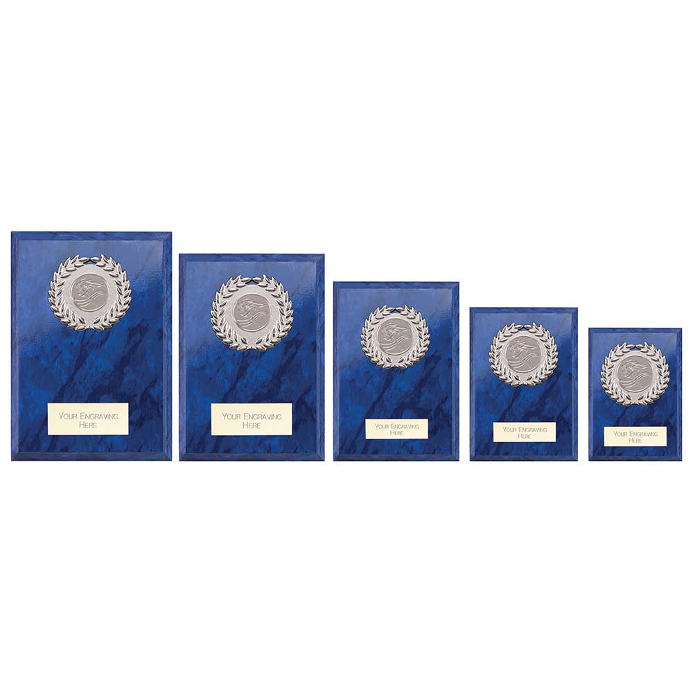 Reward Wreath Plaque Azure Blue - Trophies - Prudhoe Rosettes