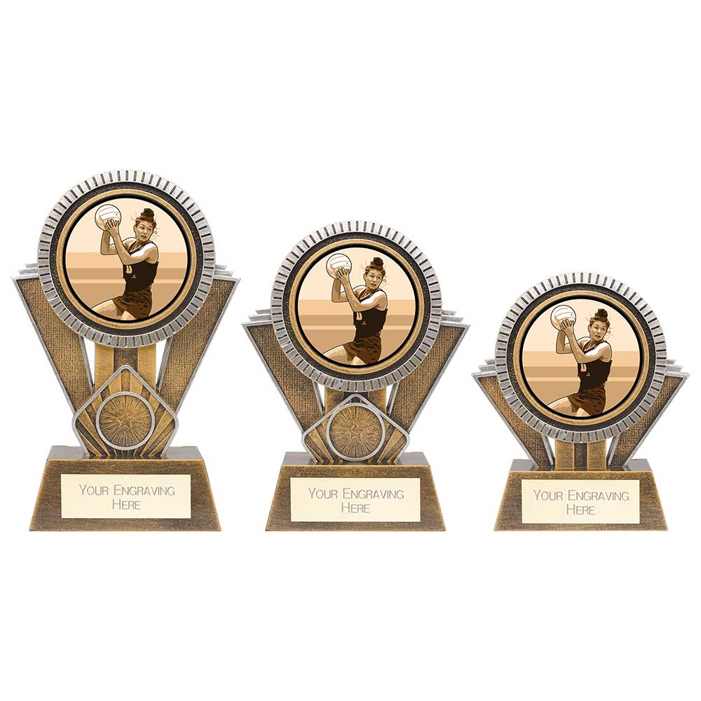 Apex Netball Award Gold & Silver - Trophies - Prudhoe Rosettes