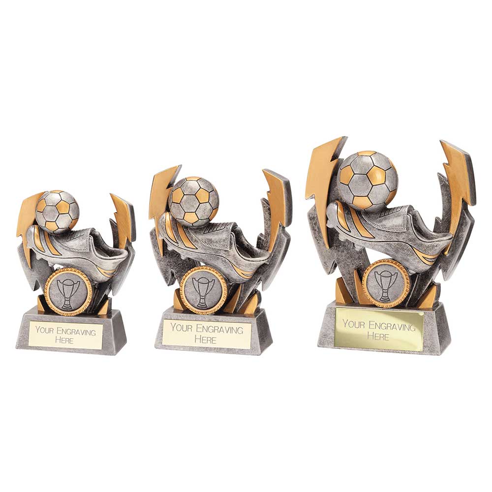 Flashbolt Football Resin Award Silver - Trophies - Prudhoe Rosettes