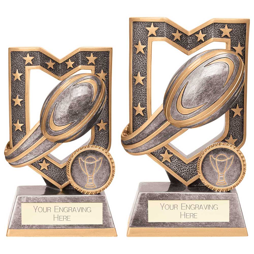 Apex Rugby Award Antique Silver - Trophies - Prudhoe Rosettes