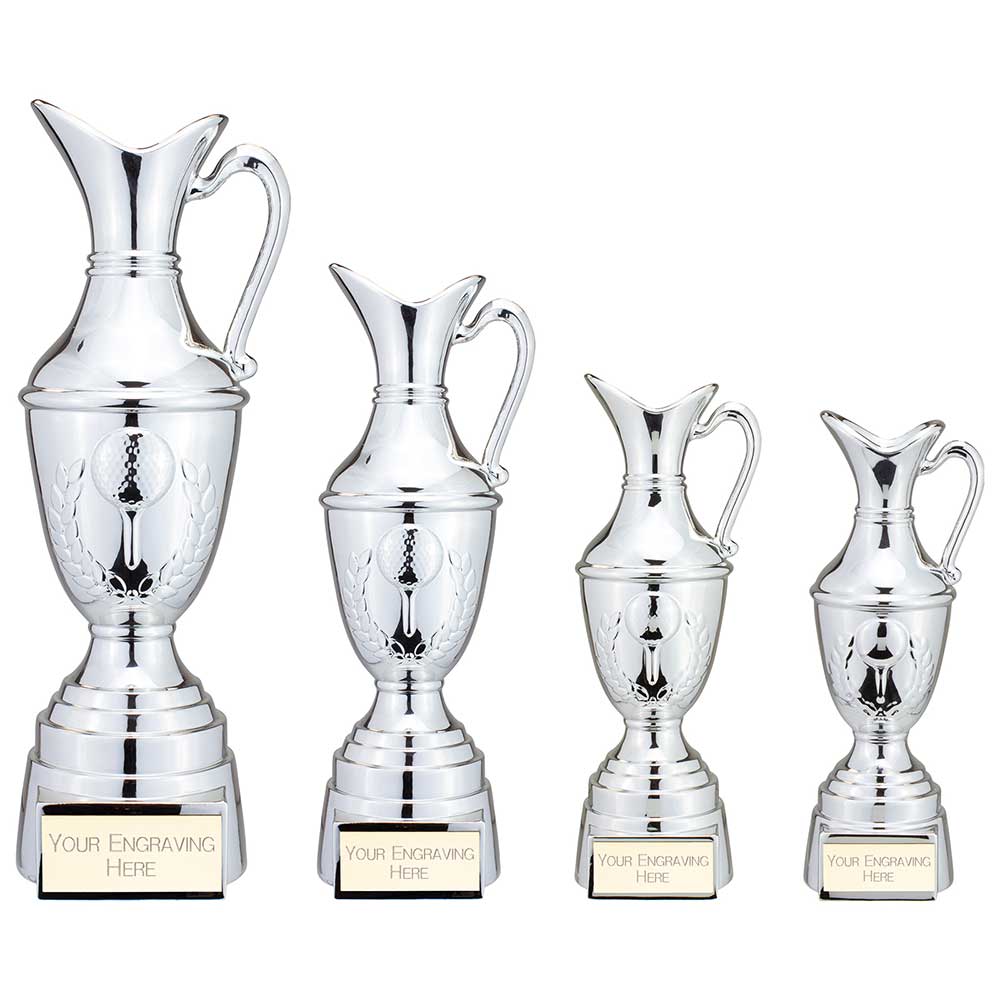 Claret Jug Golf Resin Vacuum Plated - Trophies - Prudhoe Rosettes