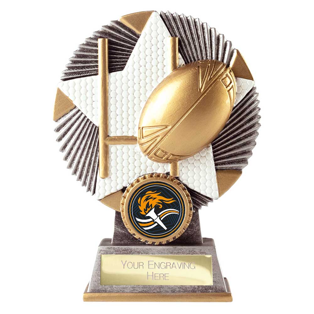 Pulse Star Rugby Award Antique Silver & Gold