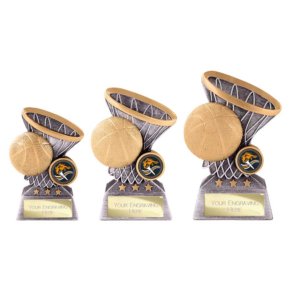 Smash Basketball Award Antique Silver & Gold