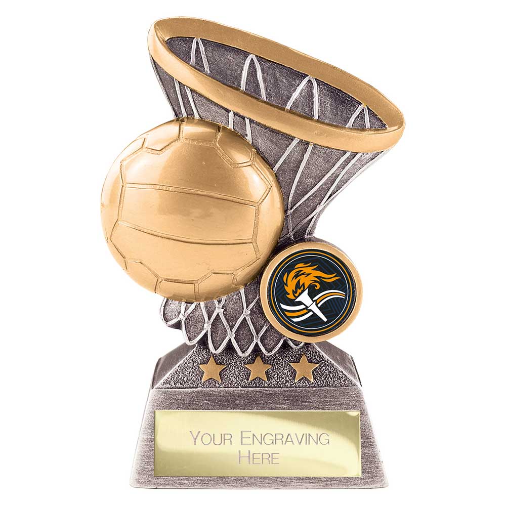 Smash Netball Award Antique Silver & Gold