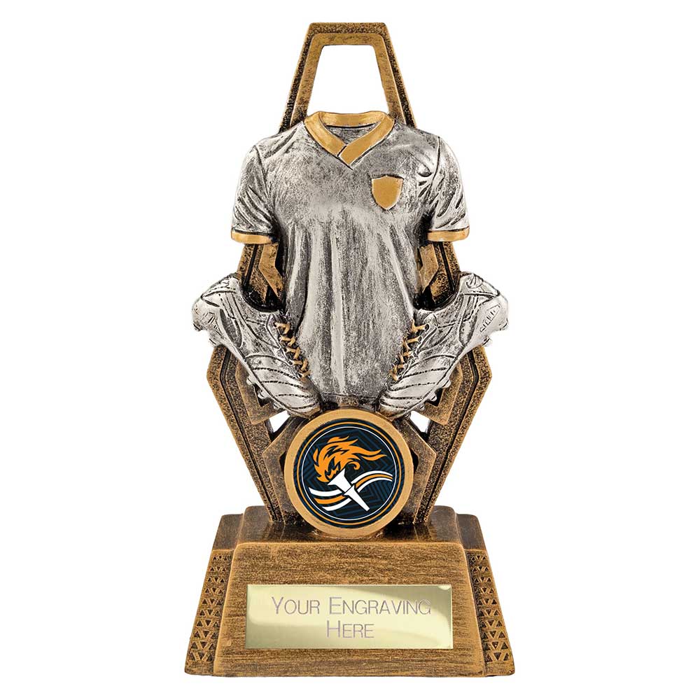 Immense Football Award Antique Silver & Gold