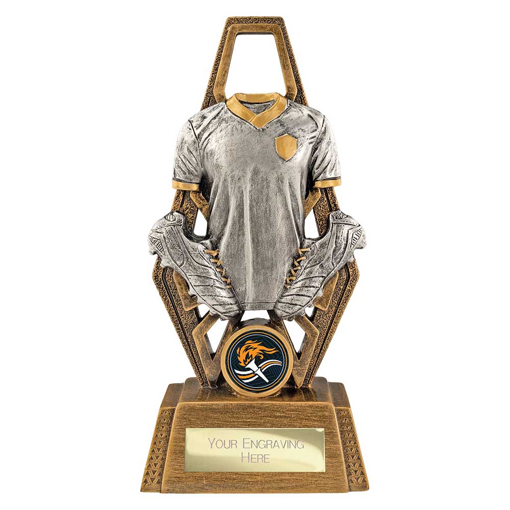 Immense Football Award Antique Silver & Gold