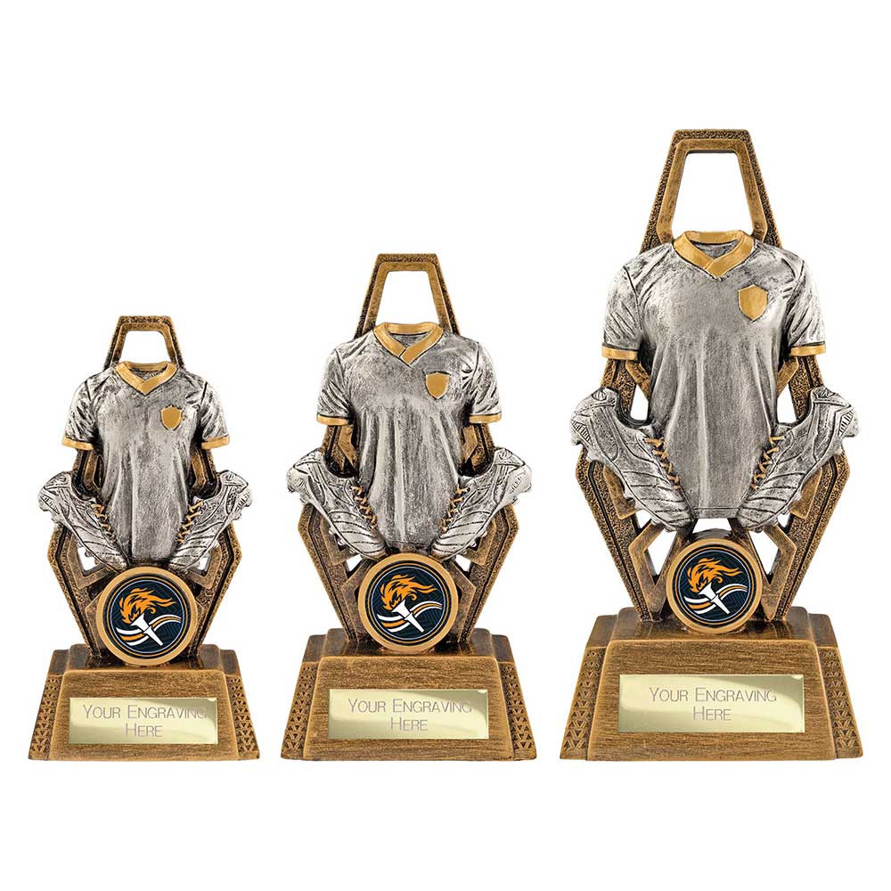Immense Football Award Antique Silver & Gold