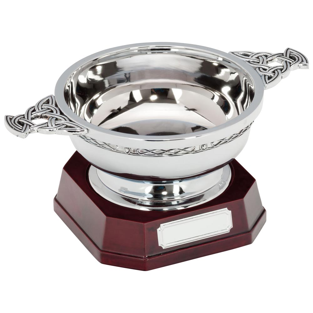 The Highland Quaich In Steel On Base - Trophies - Prudhoe Rosettes