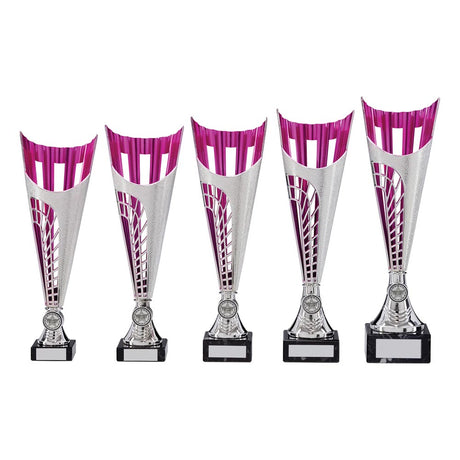 Garrison Plastic Laser Cut Cup Pink & Silver - Trophies - Prudhoe Rosettes