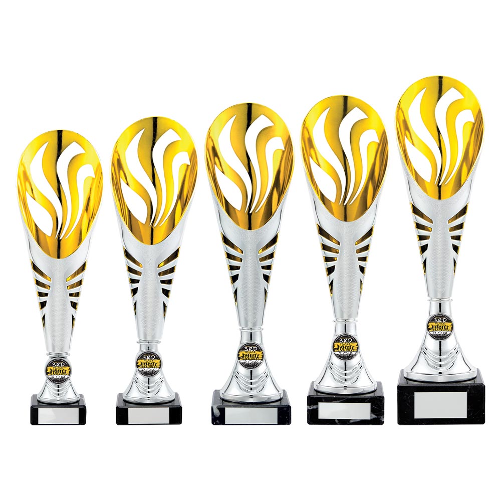 Supreme Plastic Cup Gold & Silver - Trophies - Prudhoe Rosettes